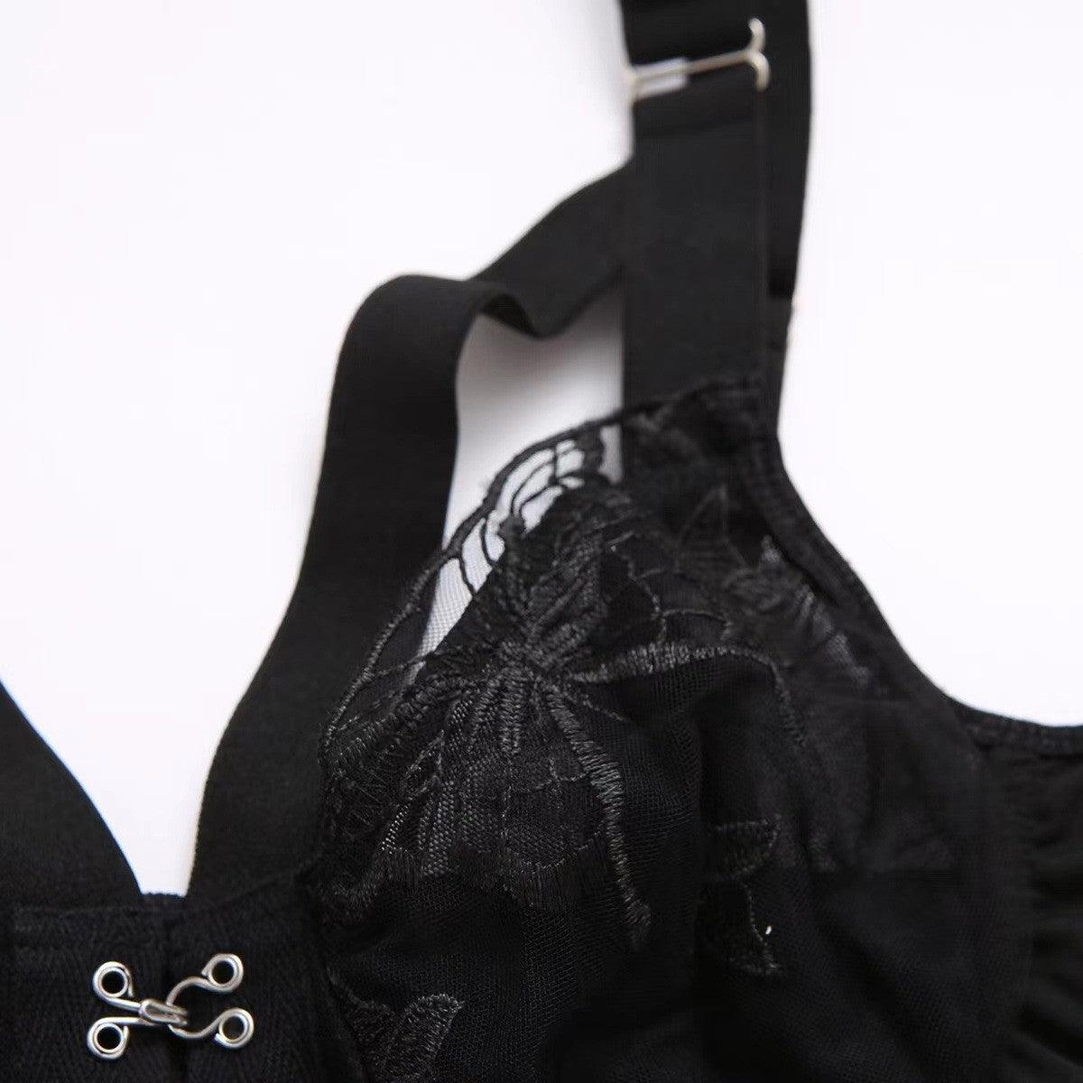 Ladies Sexy Floral Embroidery Silver Hook Teddy SKLG4021