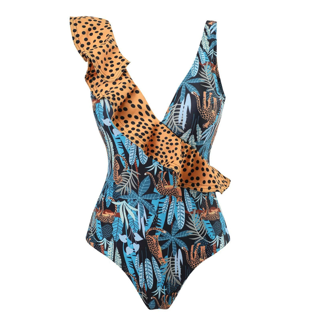 Ladies Ruffle Shoulder One Piece & Cover SKSW40132