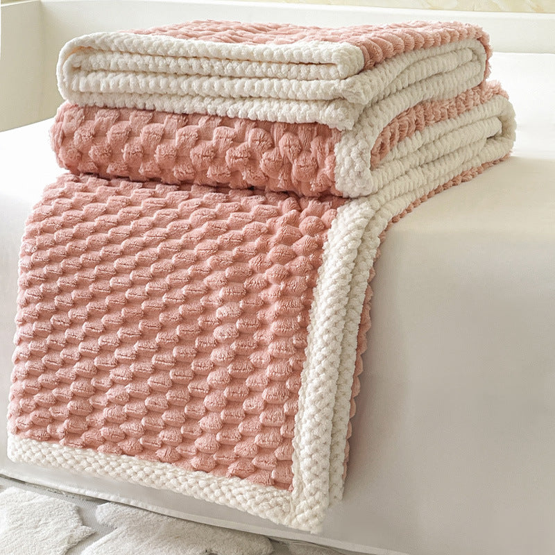 Home Decor Coral Fleece Soft Solid Color Blanket SKABL4250