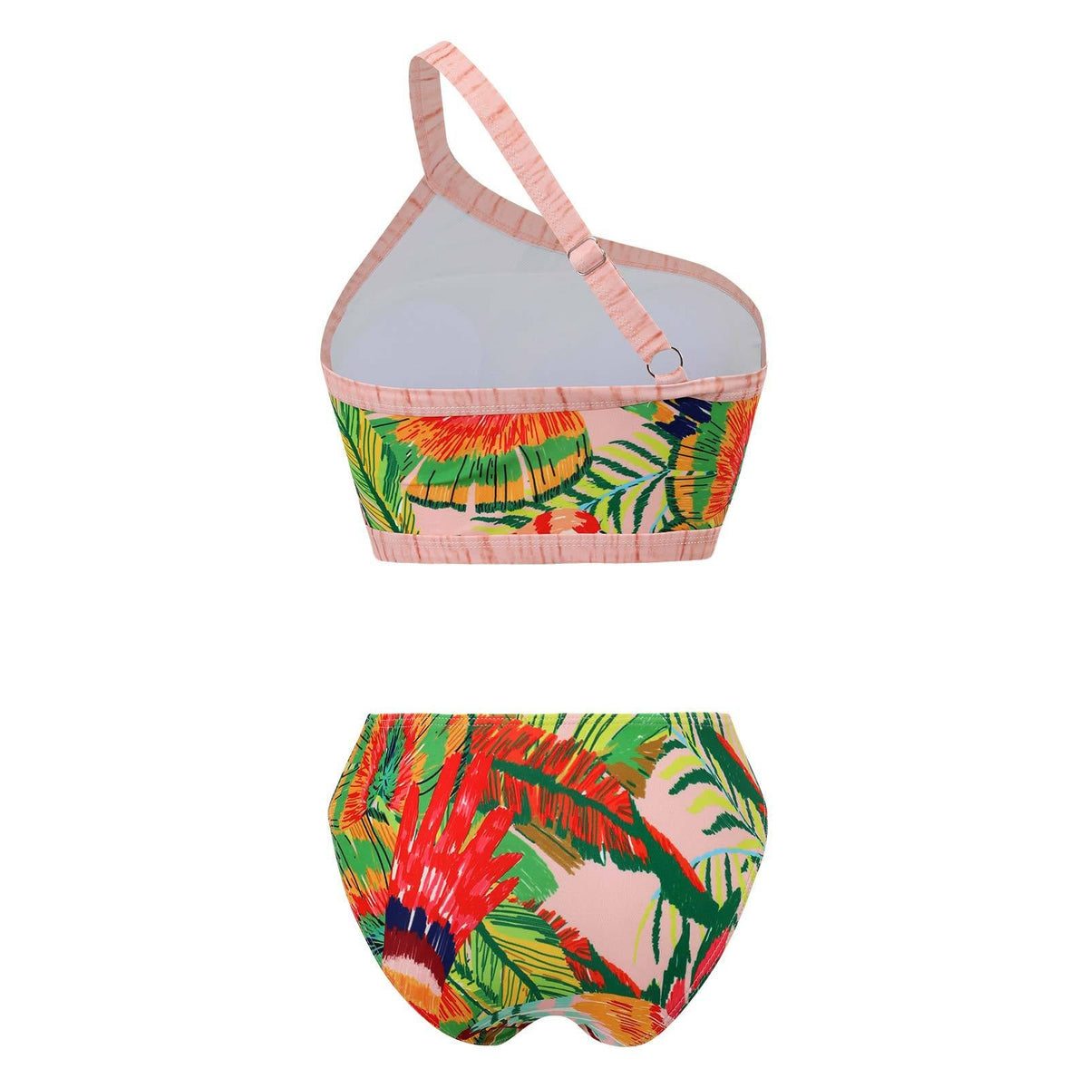 Ladies Print Tassels One Shulder Bikini Set SKSW40118
