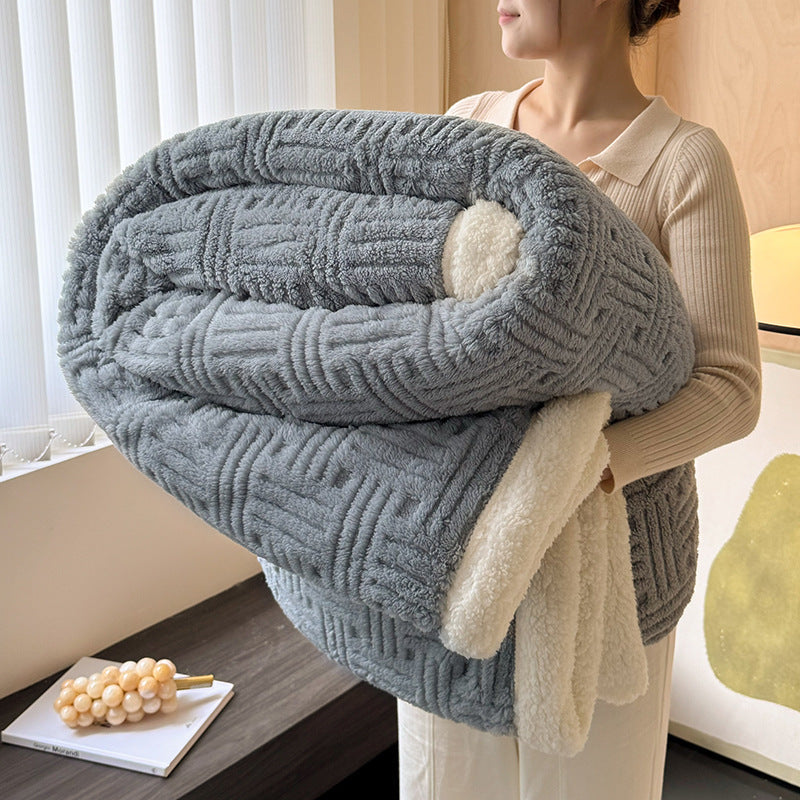 Home Decor Coral Fleece Soft Solid Color Blanket SKABL4251