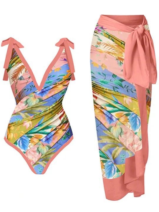 Ladies Strap Shoulder One Piece Swimsuit SKSW40081ST