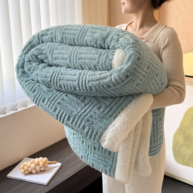 Home Decor Coral Fleece Soft Solid Color Blanket SKABL4251