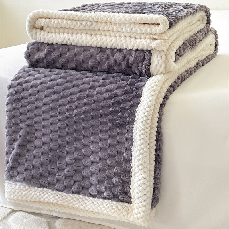 Home Decor Coral Fleece Soft Solid Color Blanket SKABL4250