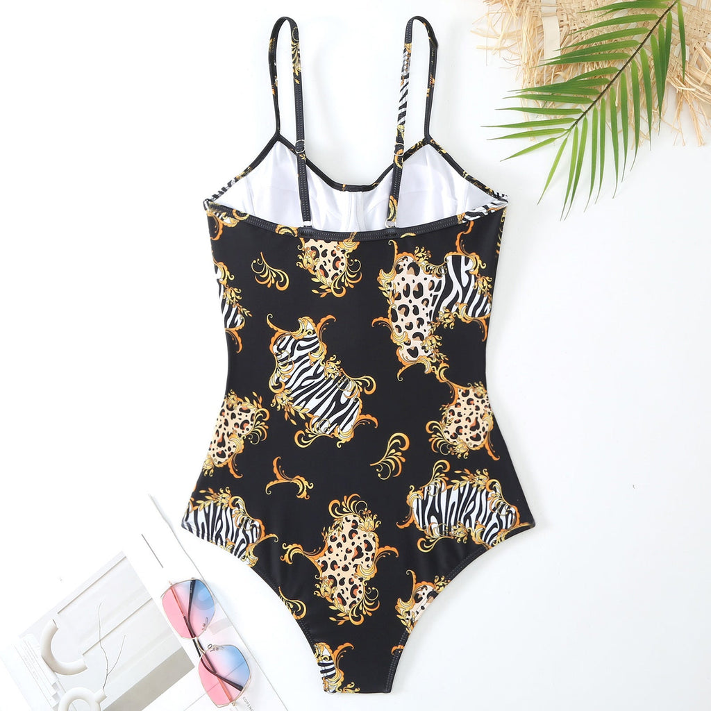 Two Shoulder One Piece Swimwear with Cover 8BK3WST282