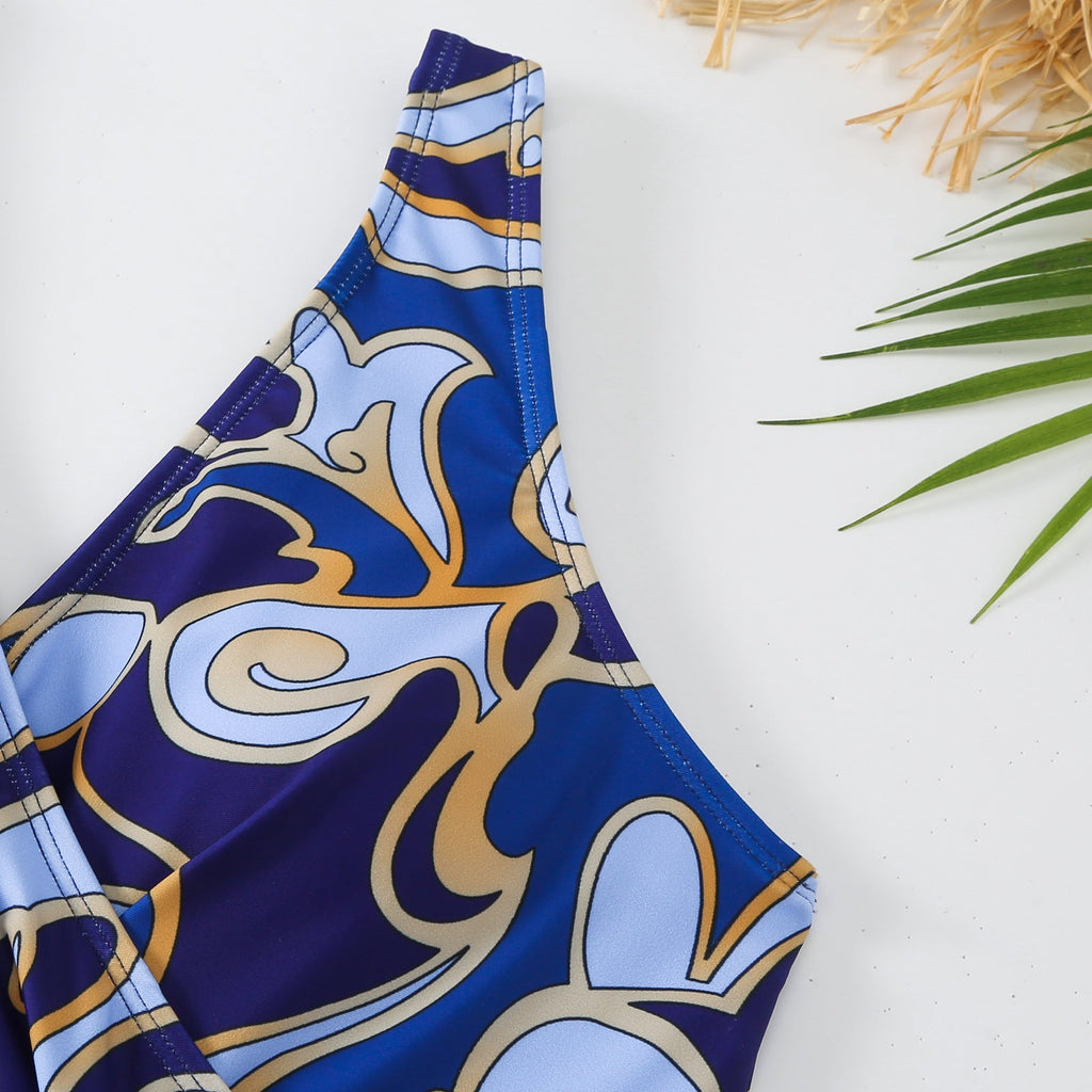 Ladies Print One Piece Swimwear with Cover SKSW40136