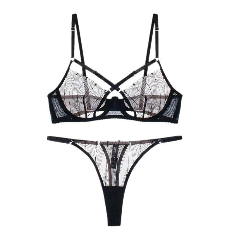 Ladies Inregular Line Embroidery 2PCS Lingerie Set SKLG4155