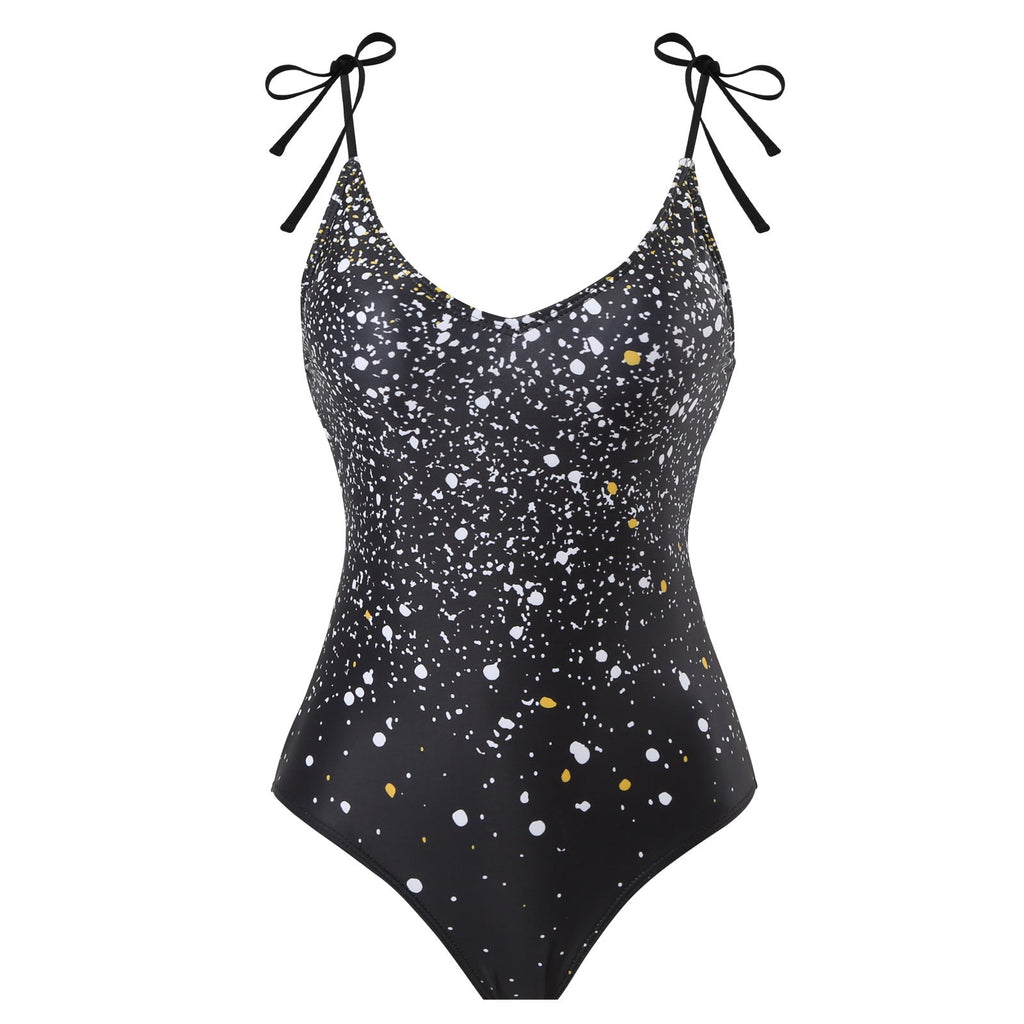 Two Shoulder One Piece Swimwear with Salong SKSW40114