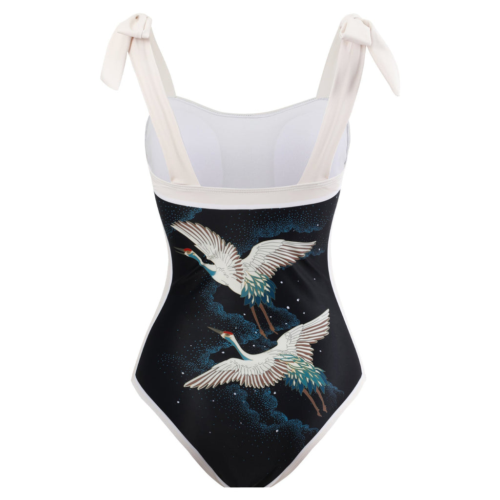 Two Shoulder with Cover One Piece Swimwear SKSW40146