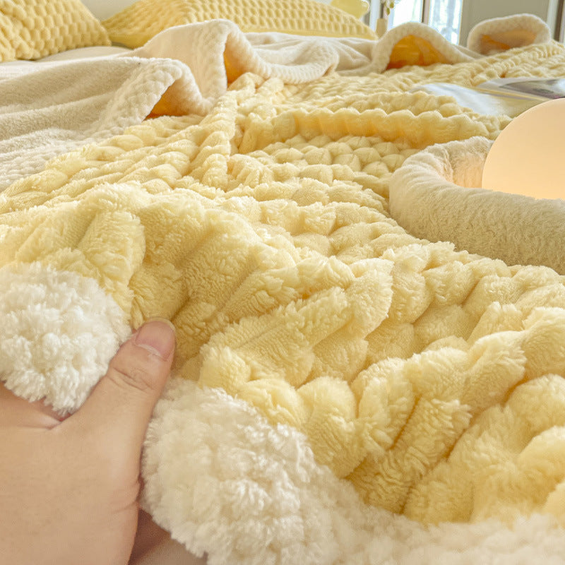 Home Decor Coral Fleece Soft Solid Color Blanket SKABL4250