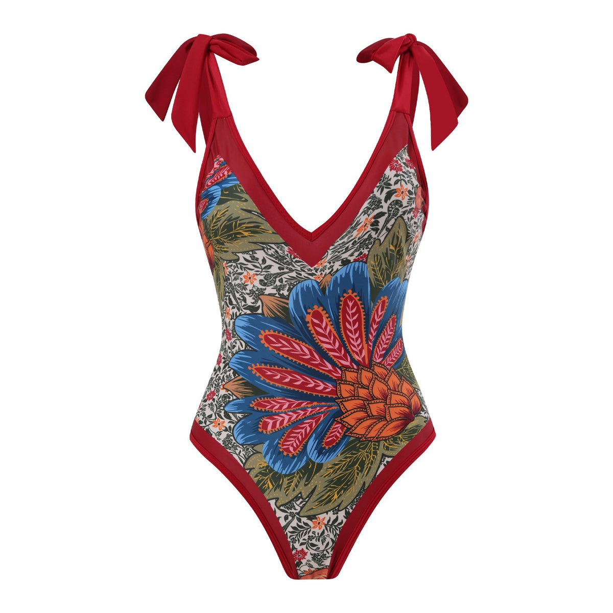 Ladies Strape Shoulder Print One Piece Swimwear SKSW40080T