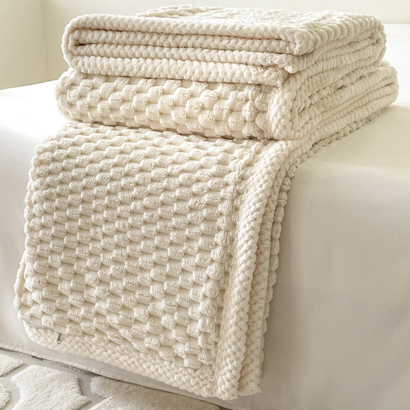 Home Decor Coral Fleece Soft Solid Color Blanket SKABL4250