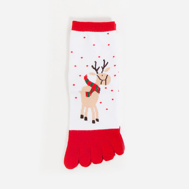 Ladies Merry Christmas Over Ankle Toe Socks SKASC4154