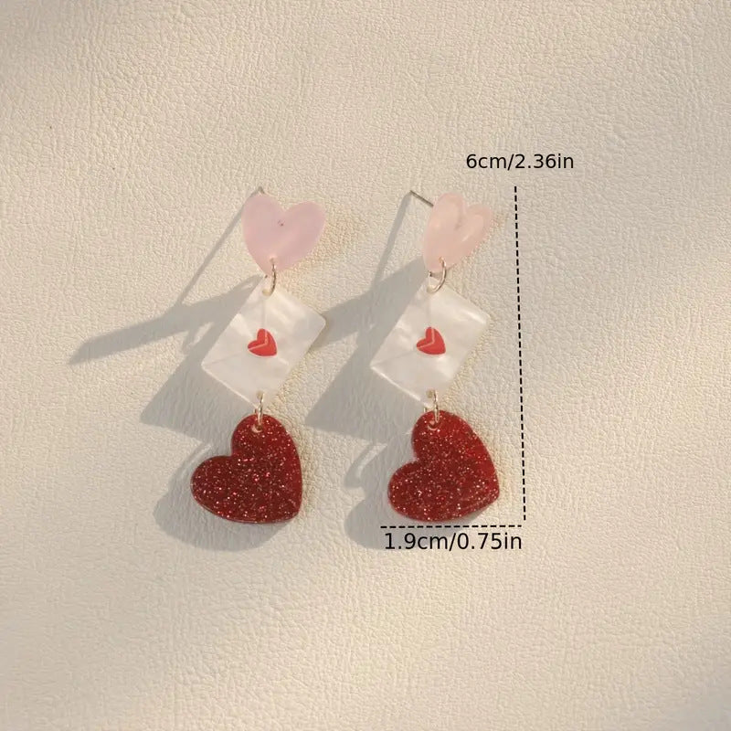 Ladies Valentine Heart Pandent Earrings SKAJ4220
