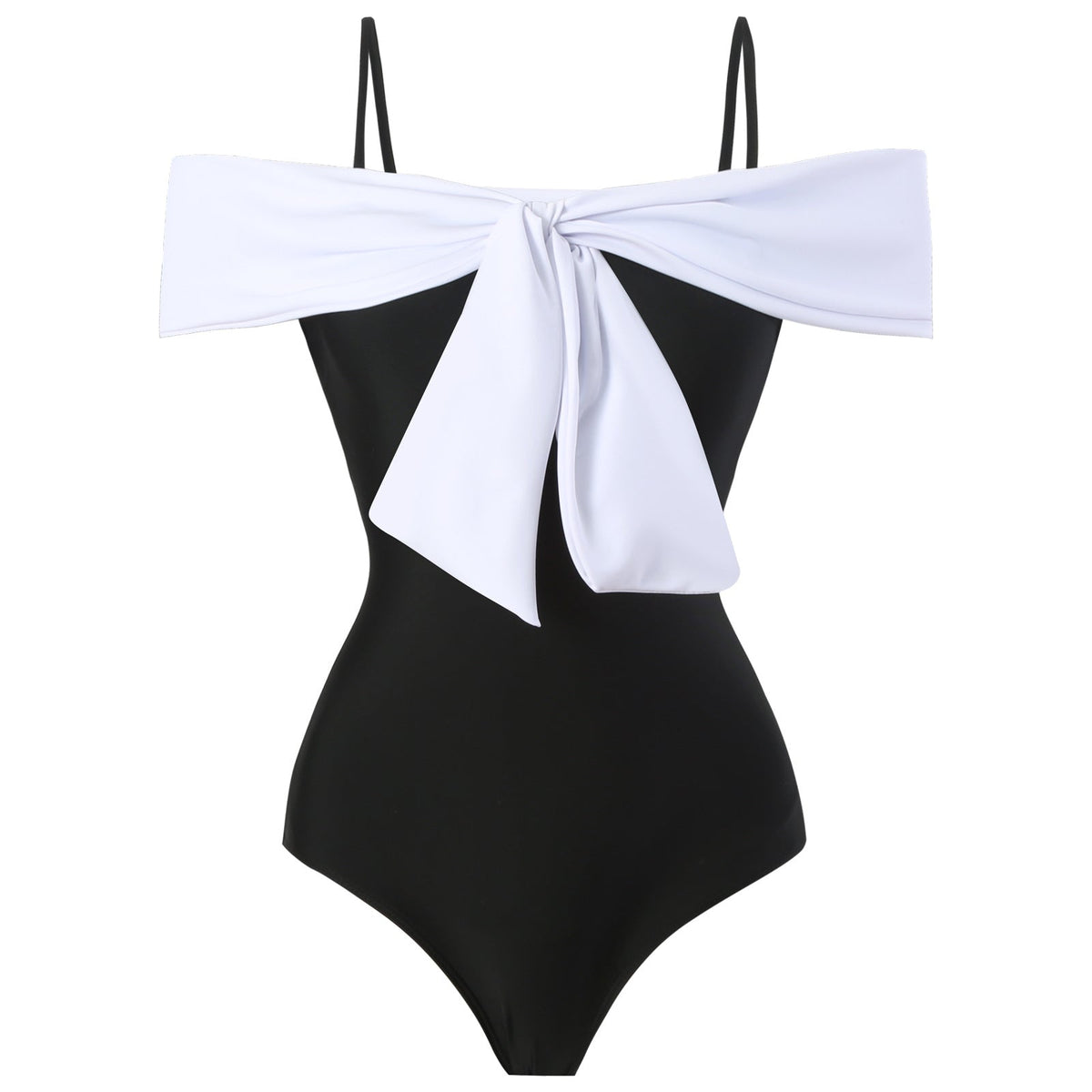 Color Block Bowknot Swimwear with Cover SKSW40151