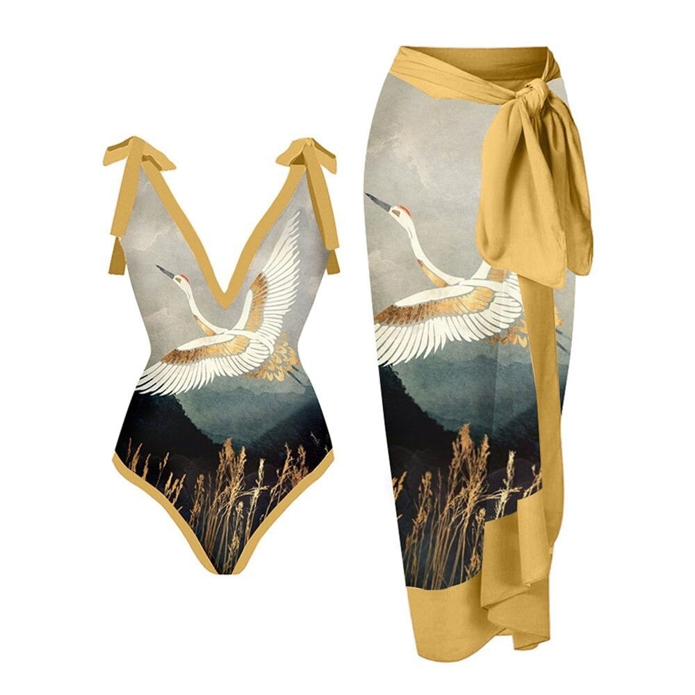 Ladies One Piece with Salong Cover Swimsuit SKSW40080ST