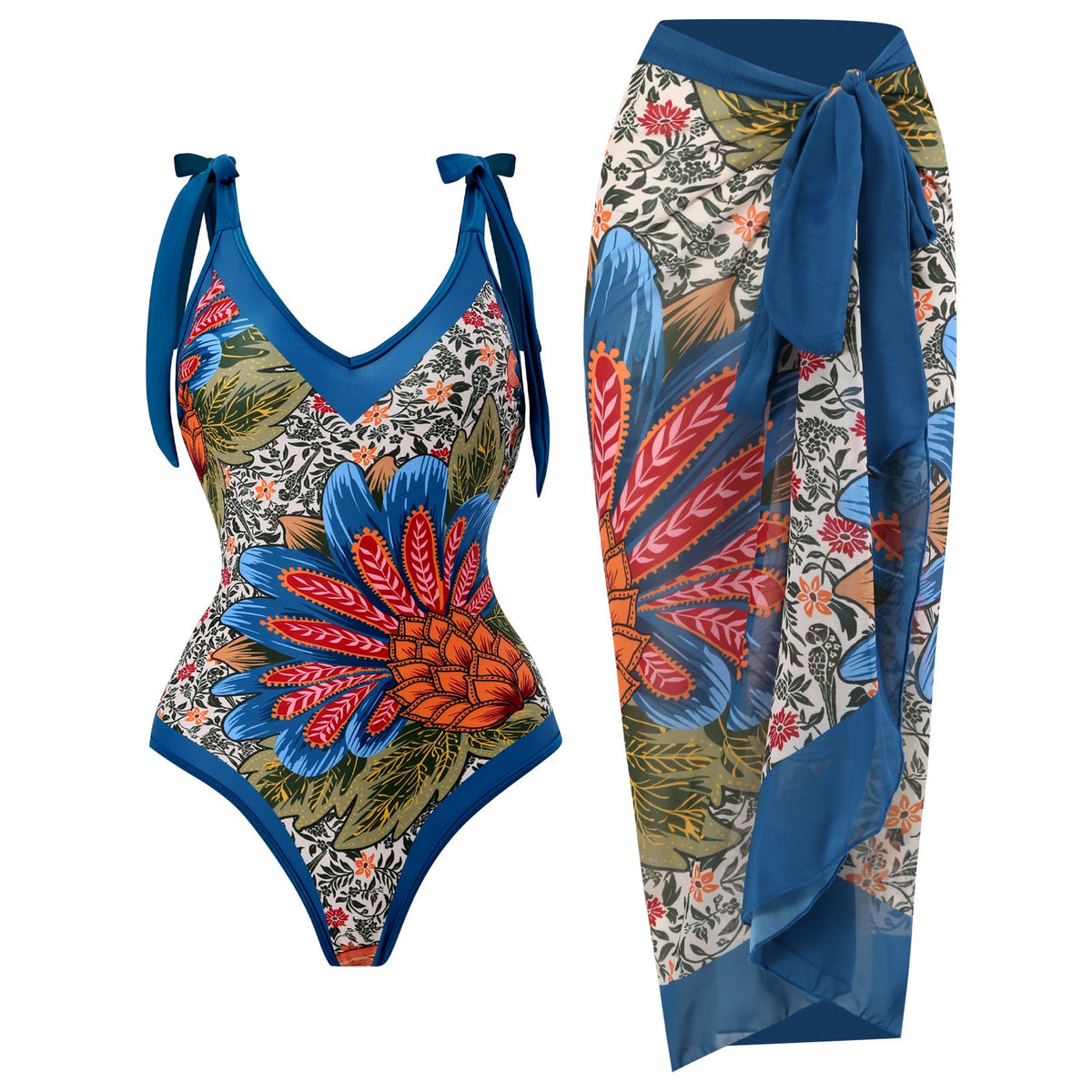 Ladies One Piece with Salong Cover Swimsuit SKSW40080ST