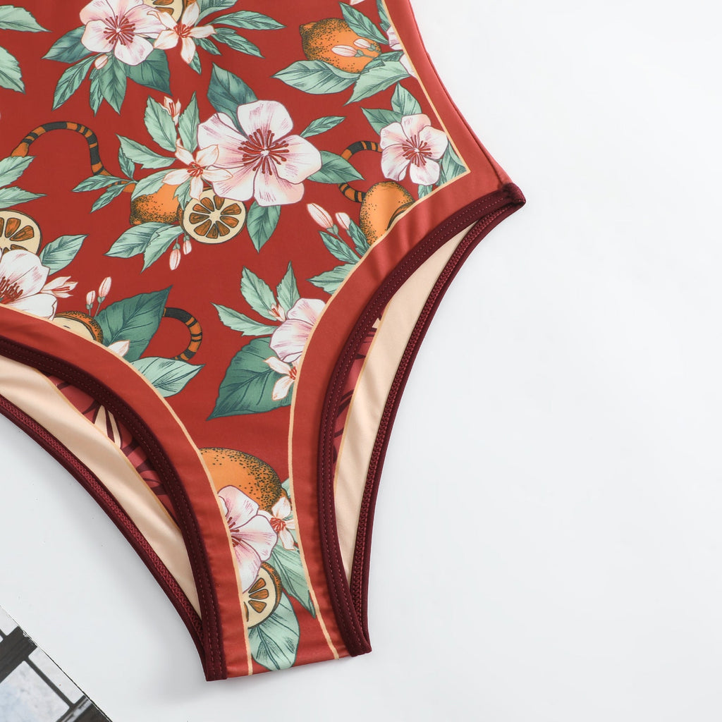 Floral AB Side Reversible One Piece Swimwear SKSW40089T