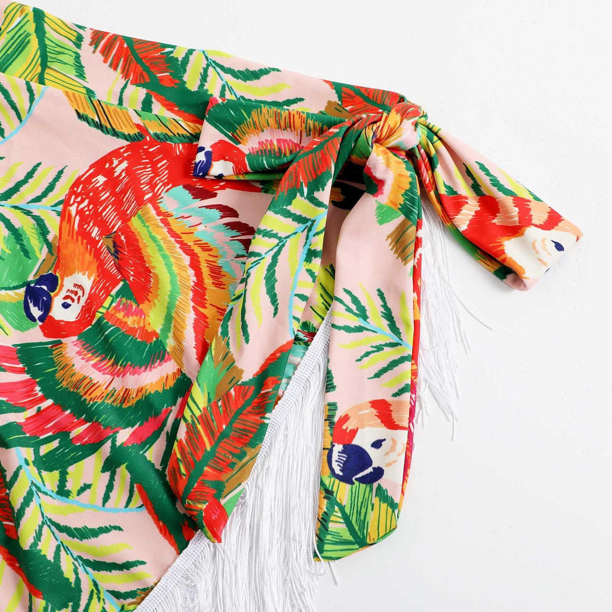 Ladies Print Tassels One Shulder Bikini Set SKSW40118