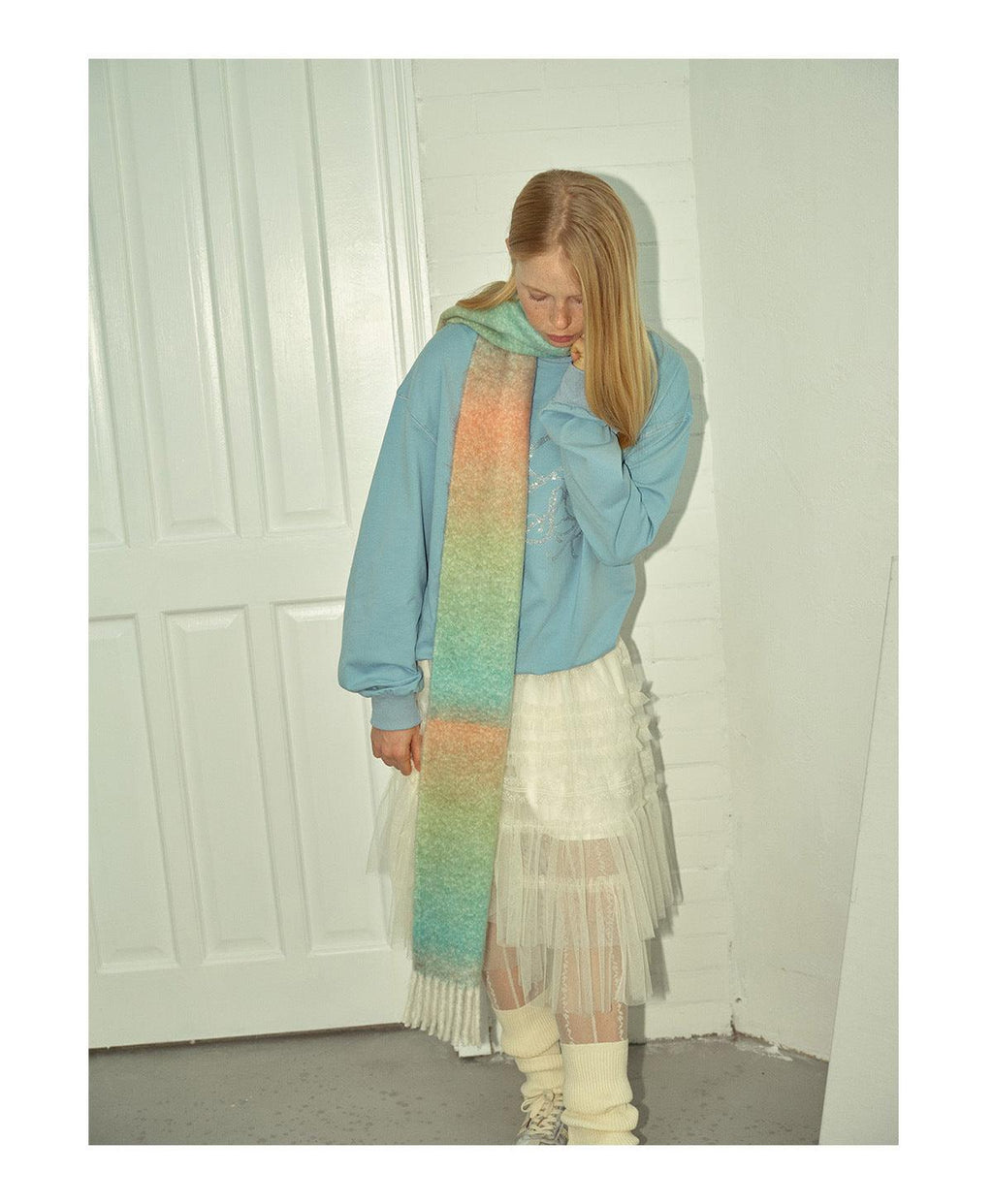 Ladies Gradient Color Simple Scarf YN037