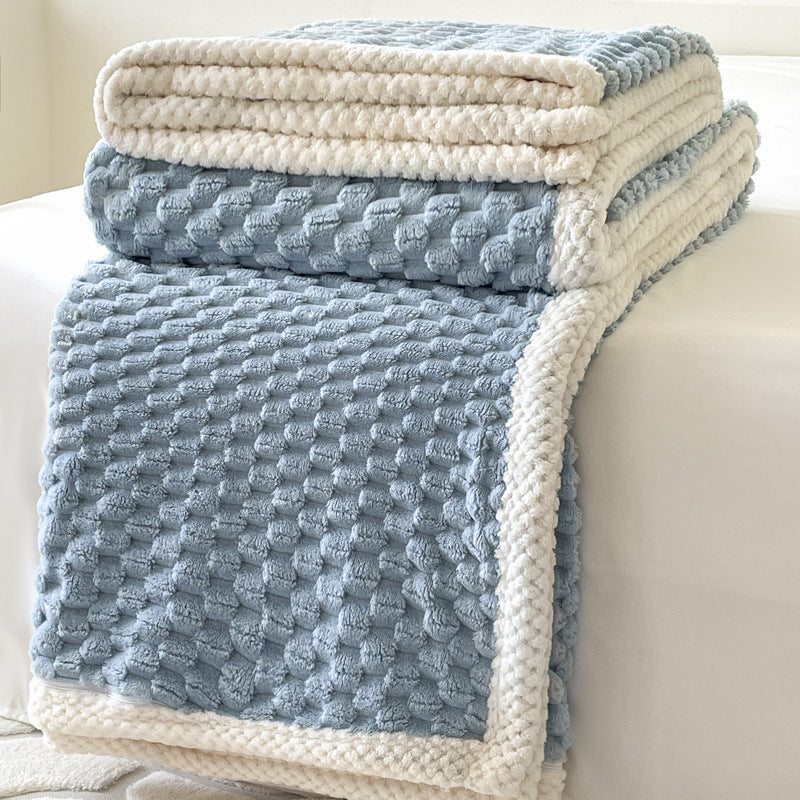 Home Decor Coral Fleece Soft Solid Color Blanket SKABL4250