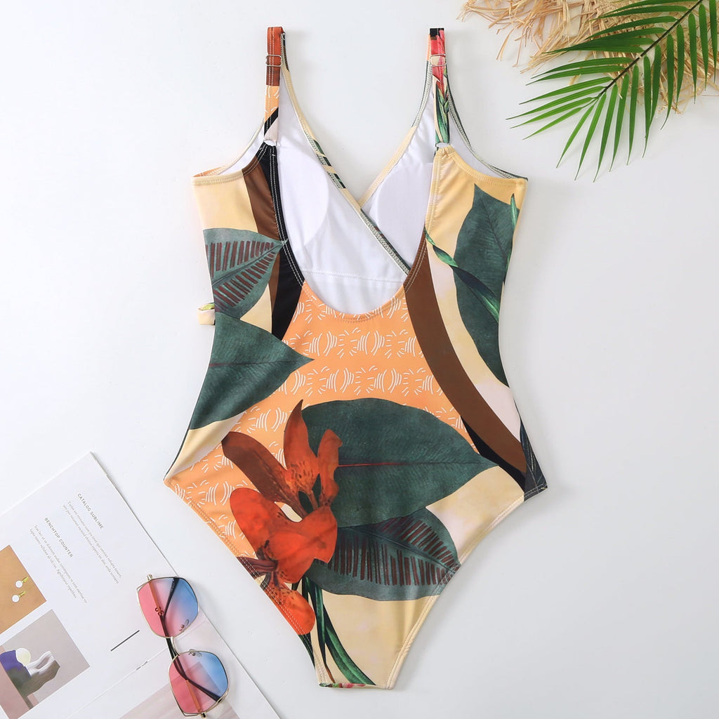Two Shoulder Waist Strape with Salong Swimsuit SKSW40143
