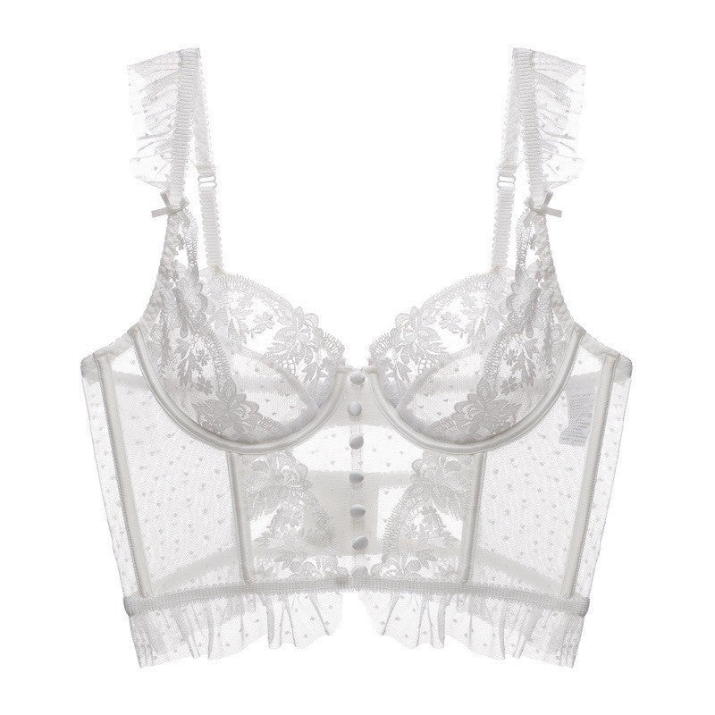 Ladies Floral Lace Sexy 2PCS Lingerie Corset Set SKLG4073