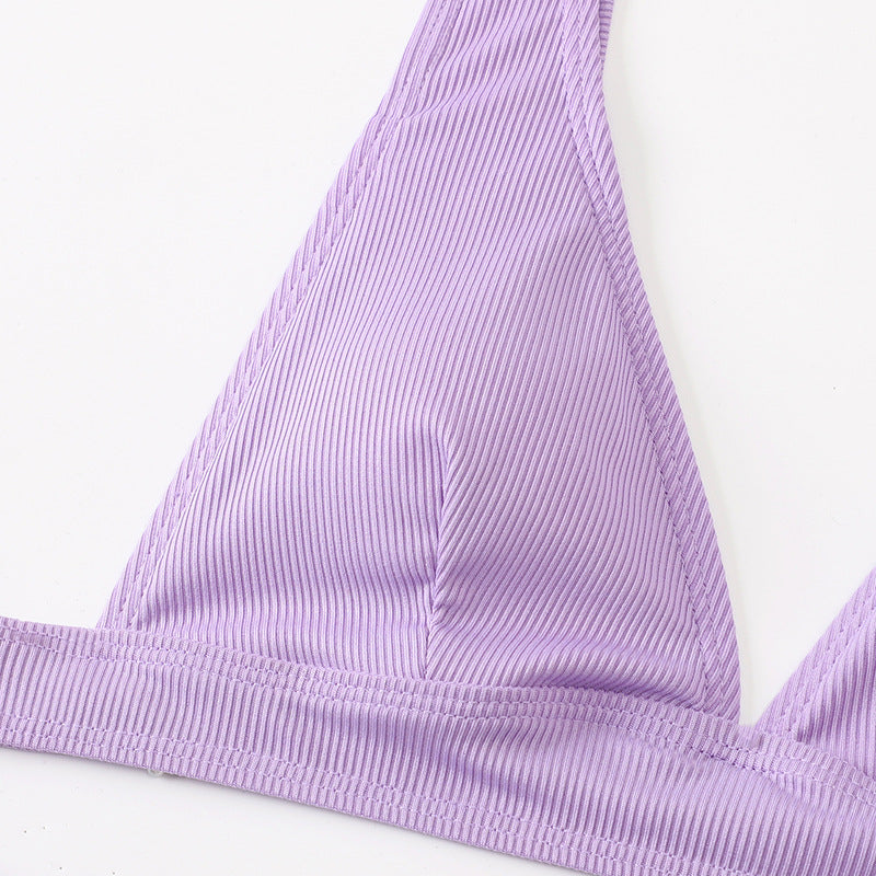 Ladies Triangle V-Neck 2PCS Bikini Set Swimsuit 8BK3WST316