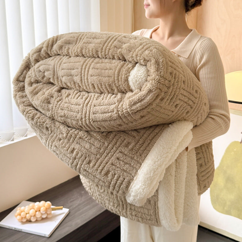 Home Decor Coral Fleece Soft Solid Color Blanket SKABL4251