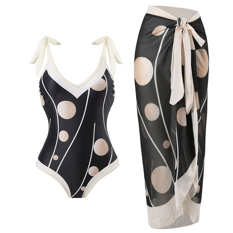 Ladies Strap Shoulder One Piece Swimsuit SKSW40081ST
