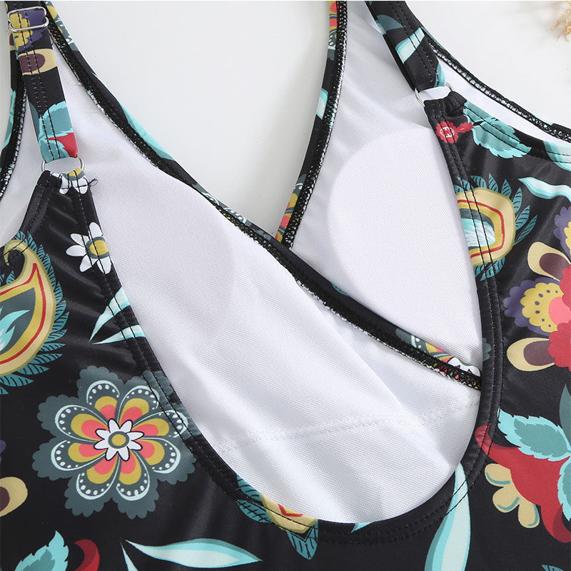 Two Shoulder Waist Strape with Salong Swimsuit SKSW40143