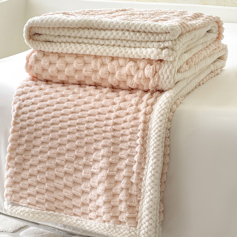 Home Decor Coral Fleece Soft Solid Color Blanket SKABL4250