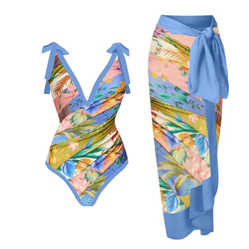 Ladies Strap Shoulder One Piece Swimsuit SKSW40081ST