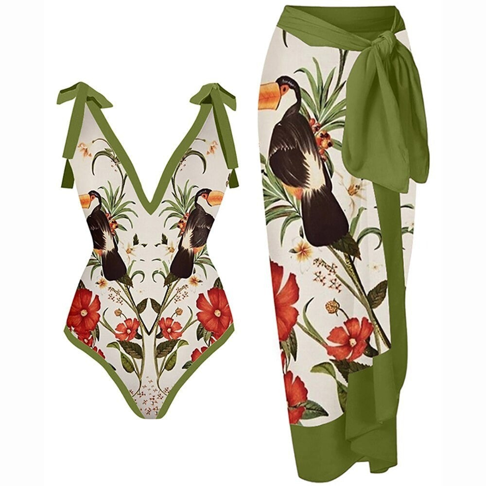Ladies One Piece with Salong Cover Swimsuit SKSW40080ST