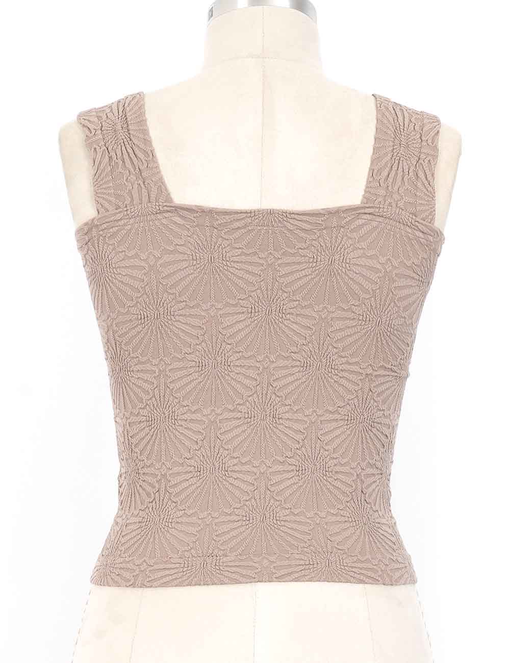 Ladies Floral Pattern Square Neck Crop Tank Top