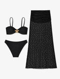 Ladies Gold-Tone Starfish Center Accent Bikini Set with Salong