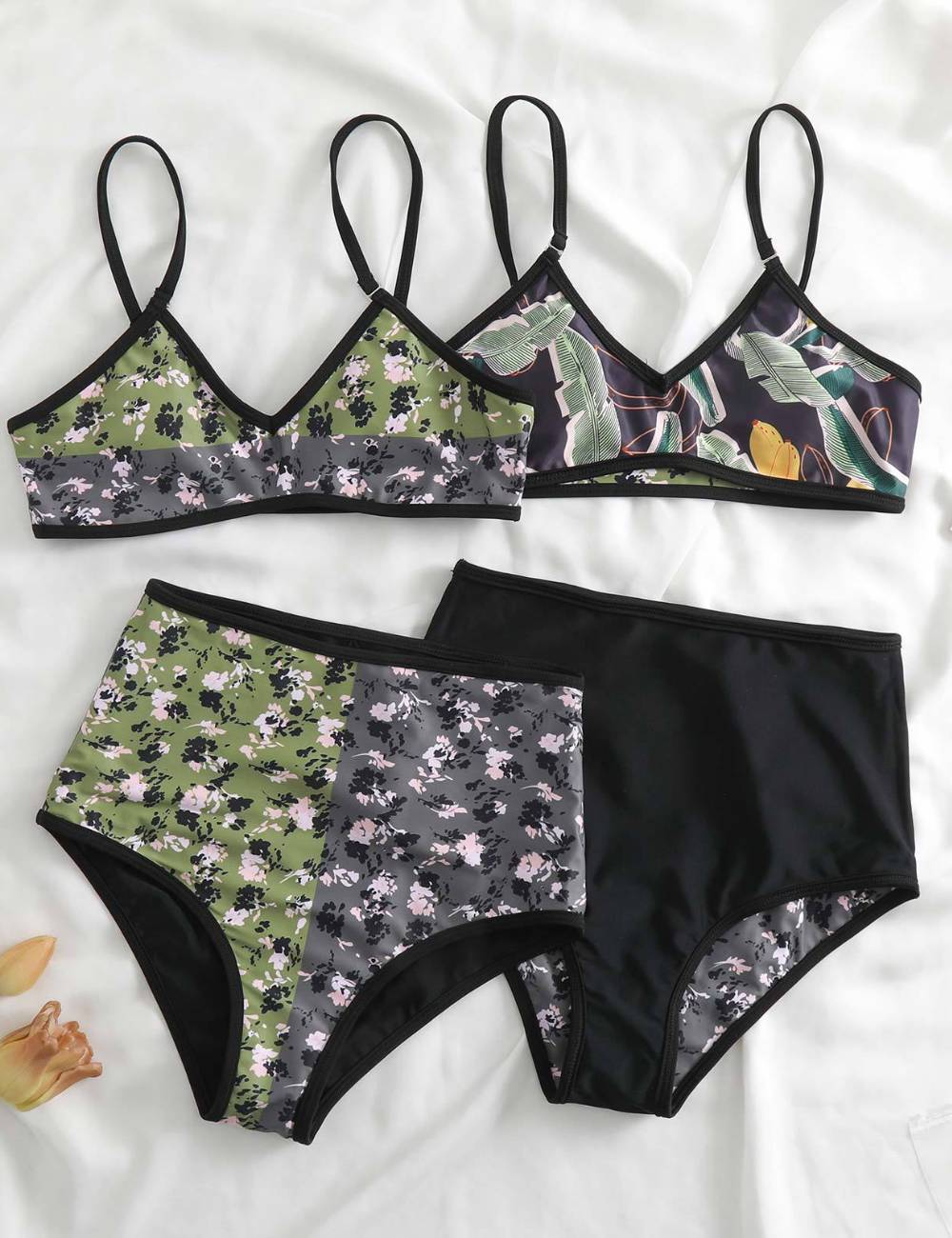 Ladies AB Side Floral Bikini Set with Salong SKSW40135