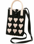 Ladies Valentine Hearts Knitted Mini Crossbody Bag