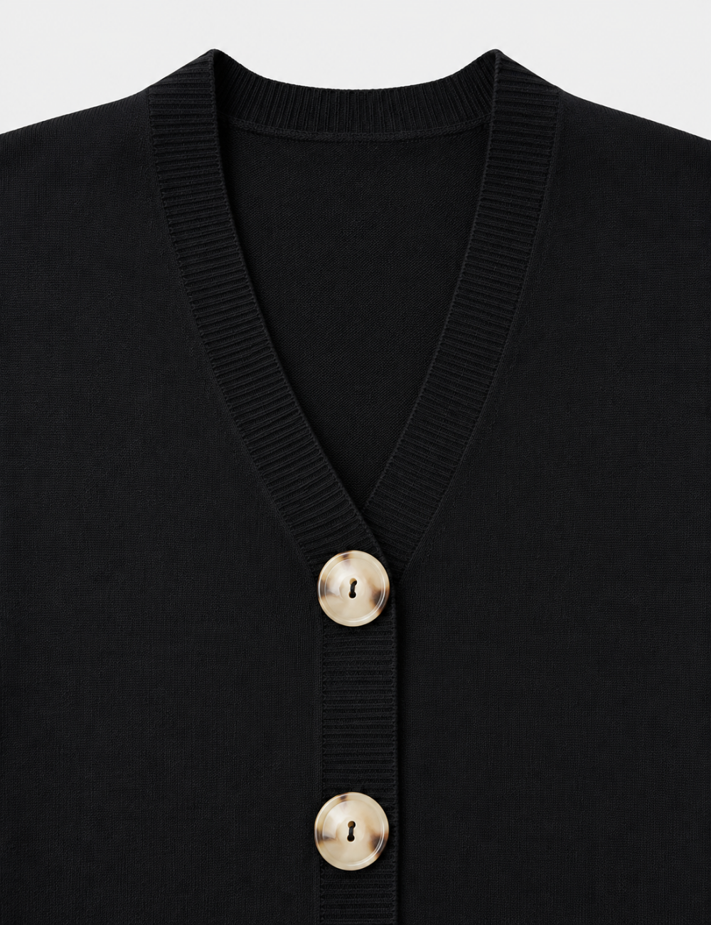 Ladies V Neck Gold Buttons Knit Cardigan Top