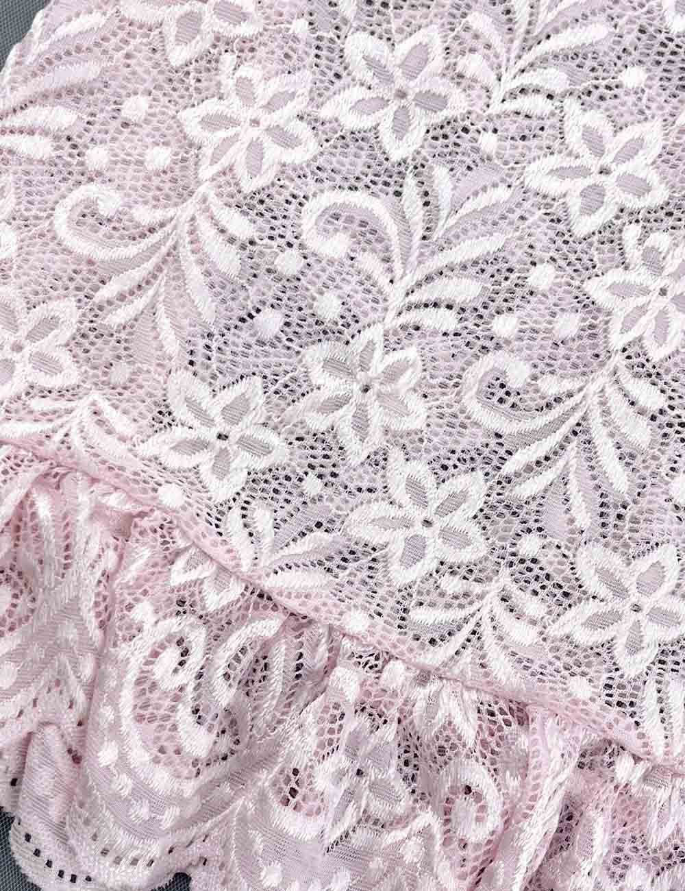 Ladies Floral Embroidery Hollow Out Chemise Set 8HF4344