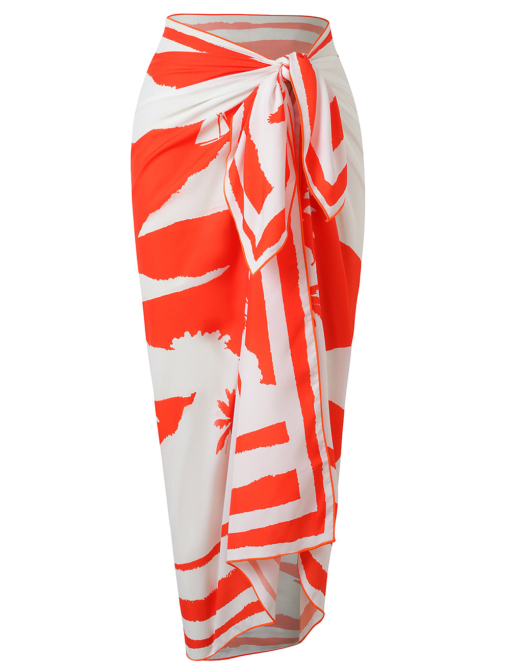 Ladies Palm Print Beach Sarong Wrap Tie Swim Cover Up