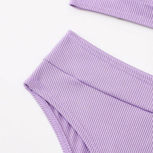 Classic Solid Color Simple Design 2PCS Bikini Set