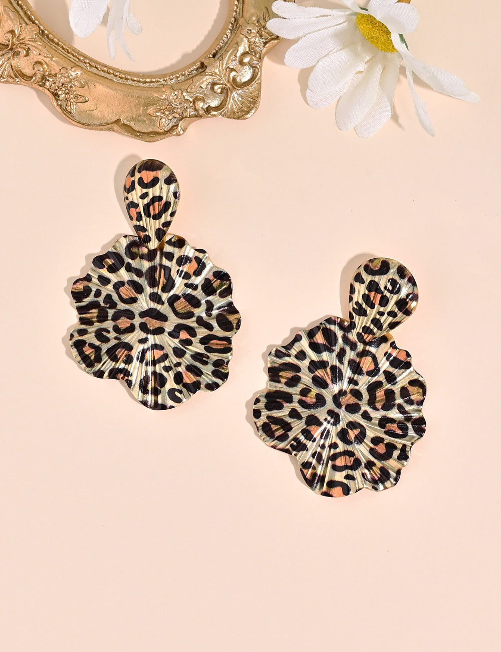 Ladies Leopard Water Dropped Pandent Earrings SKAJ4225