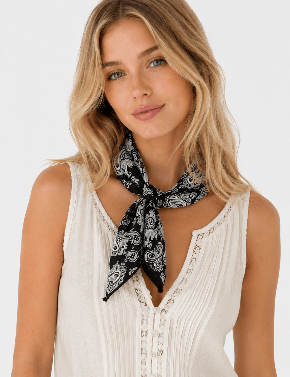 Ladies Paisley Floral Pattern Bandana Square Scarf