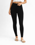Ladies Seamless Elastic Waist Solid Color Yoga Pants