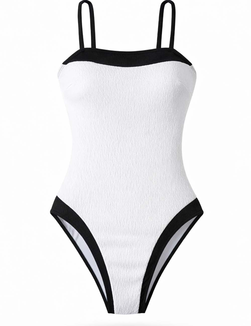 Ladies Color Block Square Neck One Piece Swimsuit