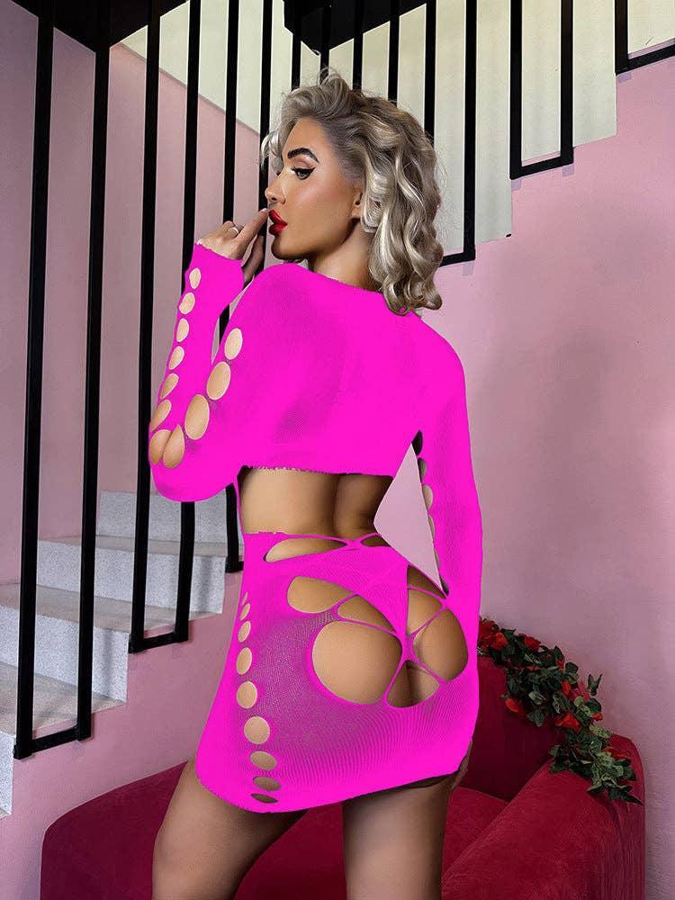 Fishnet Bodysuit Mesh Teddy Sexy Lingerie Dress
