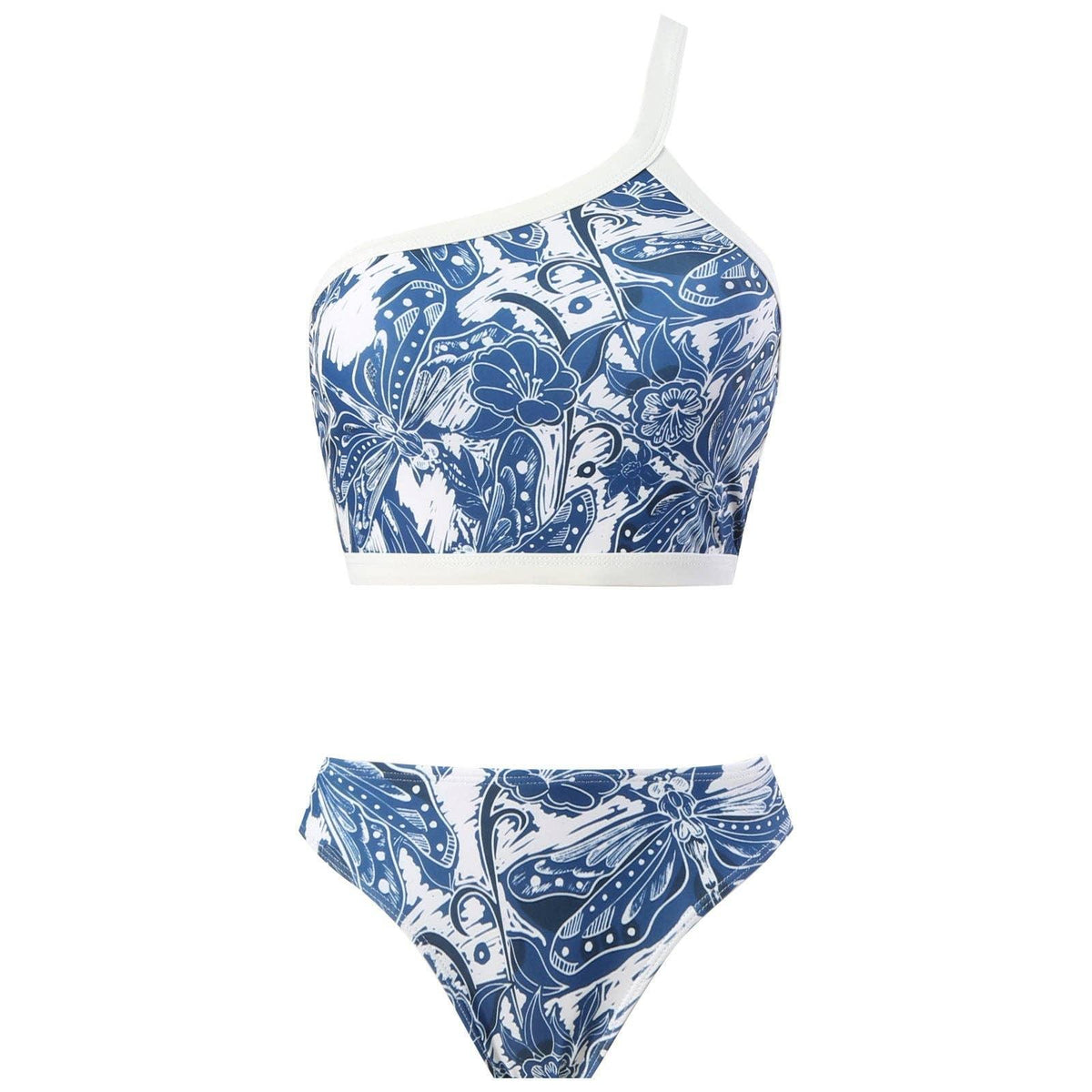 Floral and Bird Print 2PCS Bikini Set with Cover