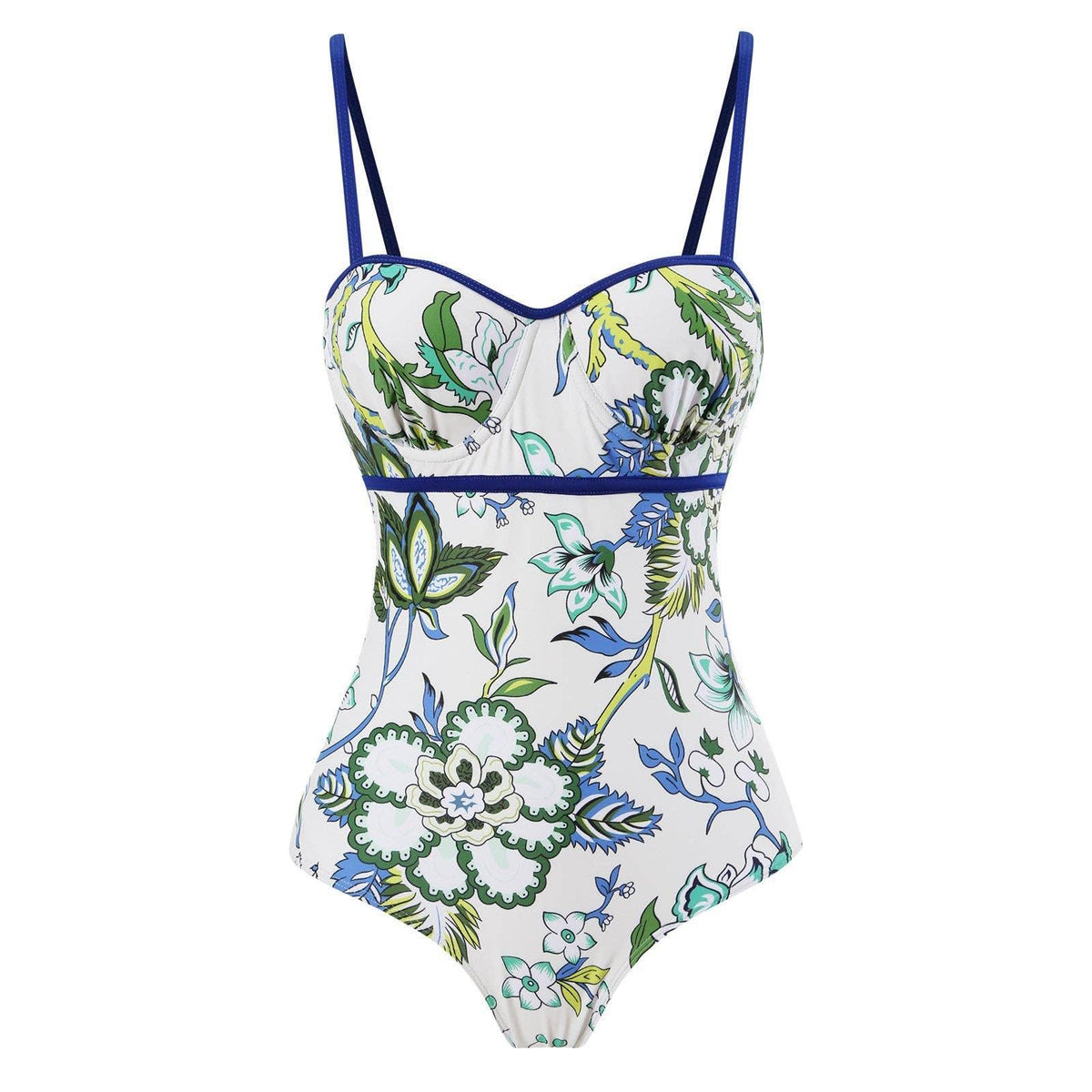 Floral Print Multicolor One Piece Swimwear with Cover