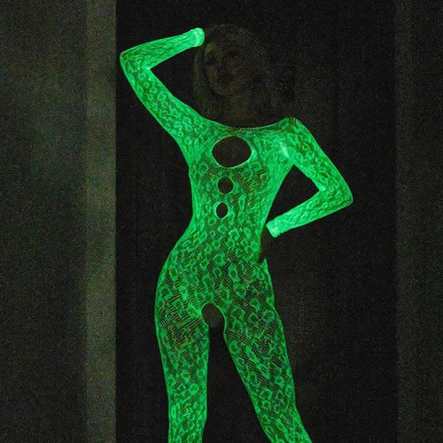 Glow in The Dark See Through Fishnet Bodystocking